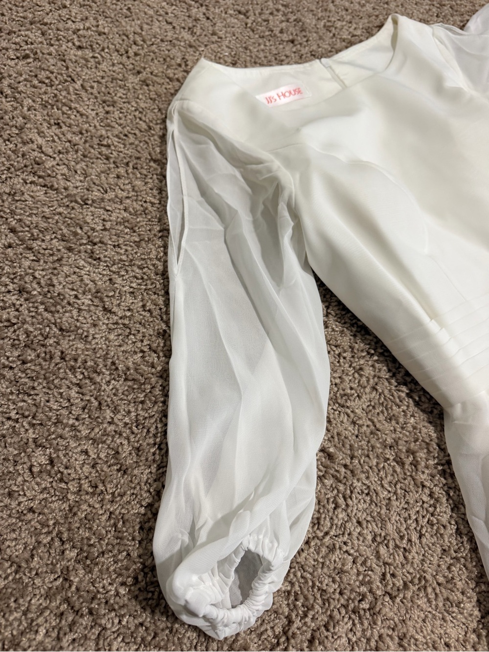 JJs House White Long Sleeve Chiffon Dress - Picture 3 of 6